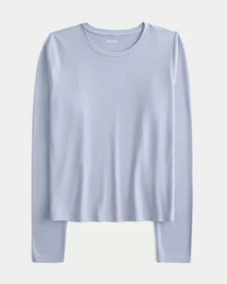 Soft Stretch Seamless Fabric Crew Top,Soft Stretch Seamless Fabric Crew Top