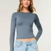 Soft Stretch Seamless Fabric Long-Sleeve Crew Top,Soft Stretch Seamless Fabric Long-Sleeve Crew Top