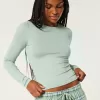 Soft Stretch Seamless Fabric Long-Sleeve Crew Top,Soft Stretch Seamless Fabric Long-Sleeve Crew Top