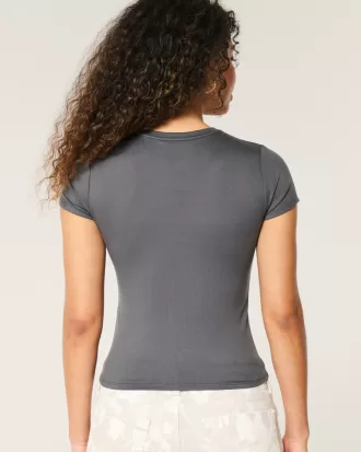 Soft Stretch Seamless Fabric Longline Baby Tee,Soft Stretch Seamless Fabric Longline Baby Tee