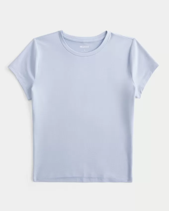 Soft Stretch Seamless Fabric Longline Baby Tee,Soft Stretch Seamless Fabric Longline Baby Tee