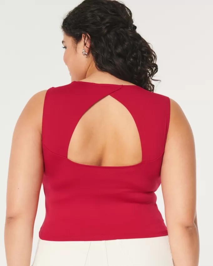 Soft Stretch Seamless Fabric Open Back Top,Soft Stretch Seamless Fabric Open Back Top