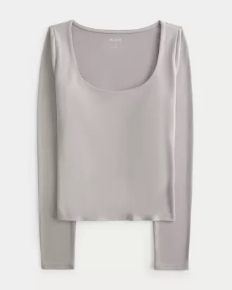 Soft Stretch Seamless Fabric Scoop Top,Soft Stretch Seamless Fabric Scoop Top