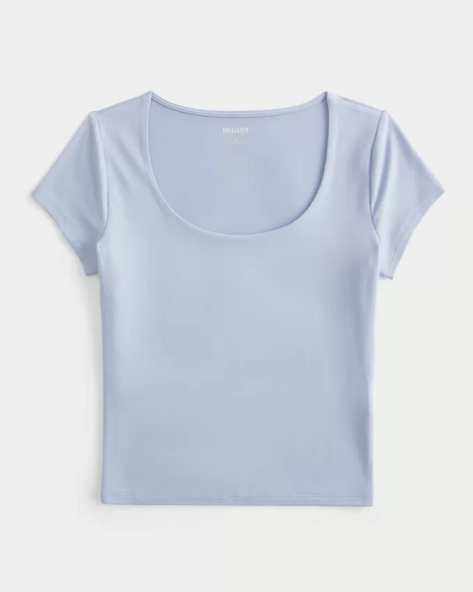 Soft Stretch Seamless Fabric Scoop Top,Soft Stretch Seamless Fabric Scoop Top