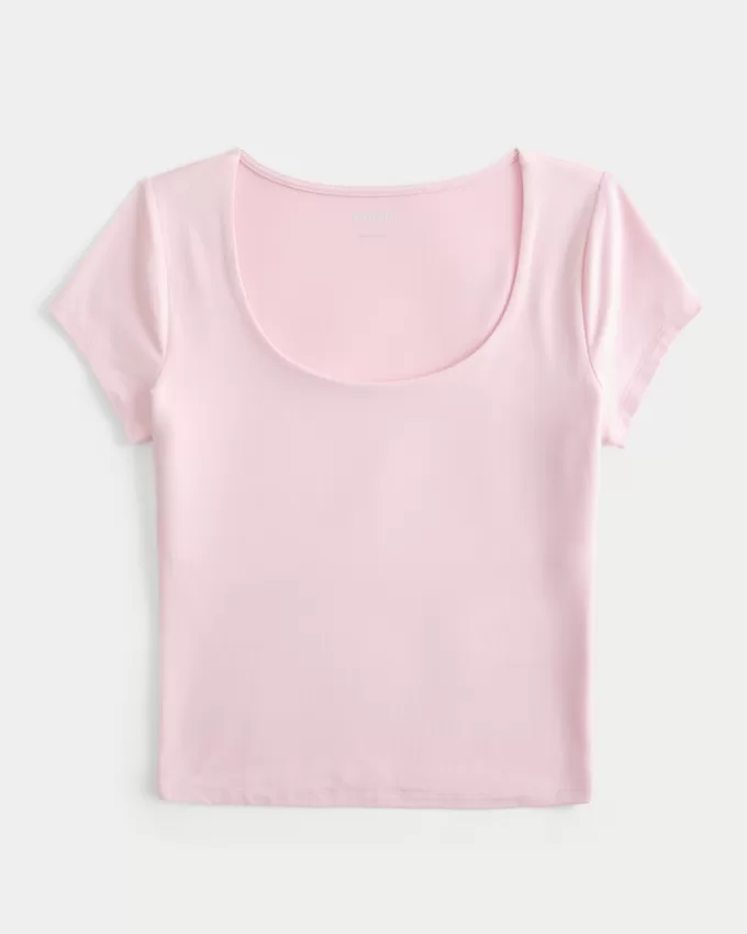 Soft Stretch Seamless Fabric Scoop Top,Soft Stretch Seamless Fabric Scoop Top