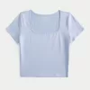 Soft Stretch Seamless Fabric Square-Neck Baby Tee,Soft Stretch Seamless Fabric Square-Neck Baby Tee