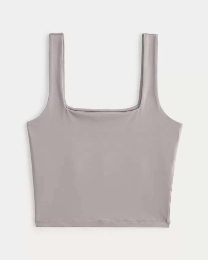 Soft Stretch Seamless Fabric Square-Neck Tank,Soft Stretch Seamless Fabric Square-Neck Tank