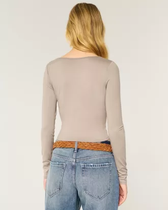 Soft Stretch Seamless Fabric Square-Neck Top,Soft Stretch Seamless Fabric Square-Neck Top