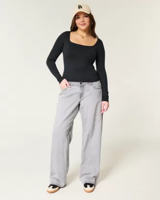 Soft Stretch Seamless Fabric Square-Neck Top,Soft Stretch Seamless Fabric Square-Neck Top