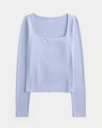 Soft Stretch Seamless Fabric Square-Neck Top,Soft Stretch Seamless Fabric Square-Neck Top