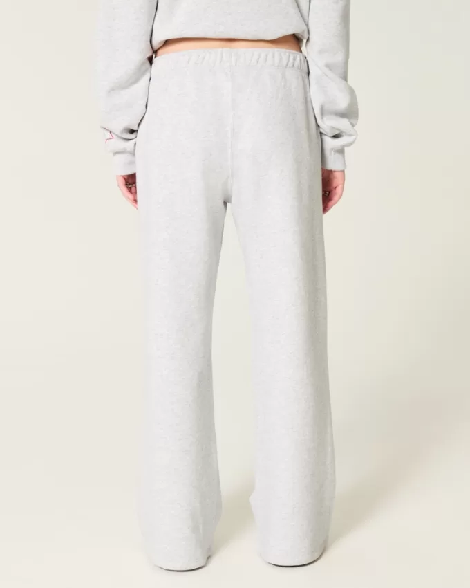 Sporty Graphic Wide-Leg Sweatpants,Sporty Graphic Wide-Leg Sweatpants