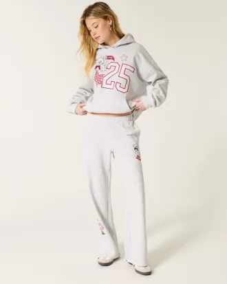 Sporty Graphic Wide-Leg Sweatpants,Sporty Graphic Wide-Leg Sweatpants