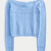 Stitchy Crochet-Style Off-the-Shoulder Sweater,Stitchy Crochet-Style Off-the-Shoulder Sweater