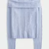 Stitchy Off-the-Shoulder Sweater,Stitchy Off-the-Shoulder Sweater