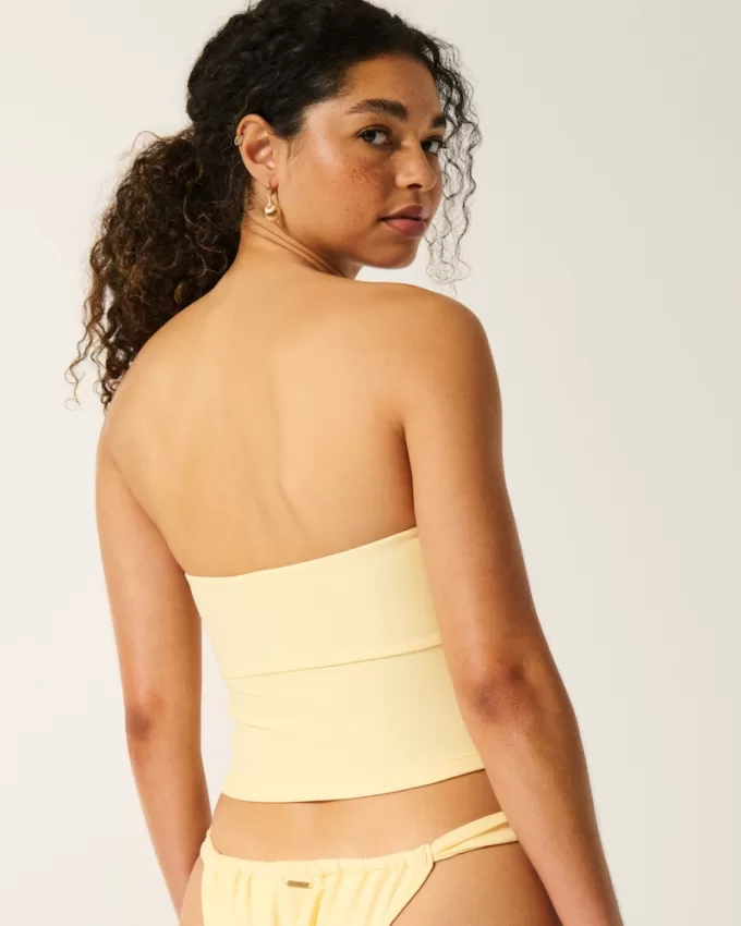 Strapless Embroidered Tankini,Strapless Embroidered Tankini