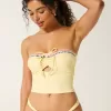 Strapless Embroidered Tankini,Strapless Embroidered Tankini