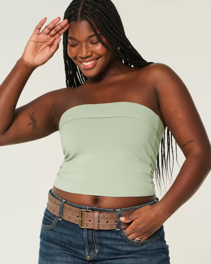 Strapless Foldover Tube Top,Strapless Foldover Tube Top