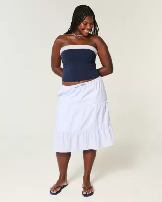 Strapless Reversible Foldover Tube Top,Strapless Reversible Foldover Tube Top