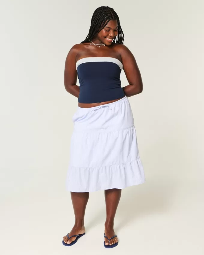 Strapless Reversible Foldover Tube Top,Strapless Reversible Foldover Tube Top