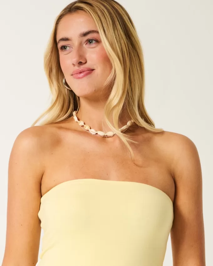 Strapless Reversible Foldover Tube Top,Strapless Reversible Foldover Tube Top