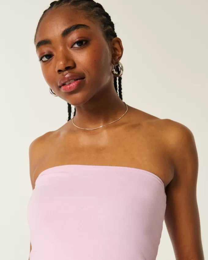 Strapless Reversible Foldover Tube Top,Strapless Reversible Foldover Tube Top