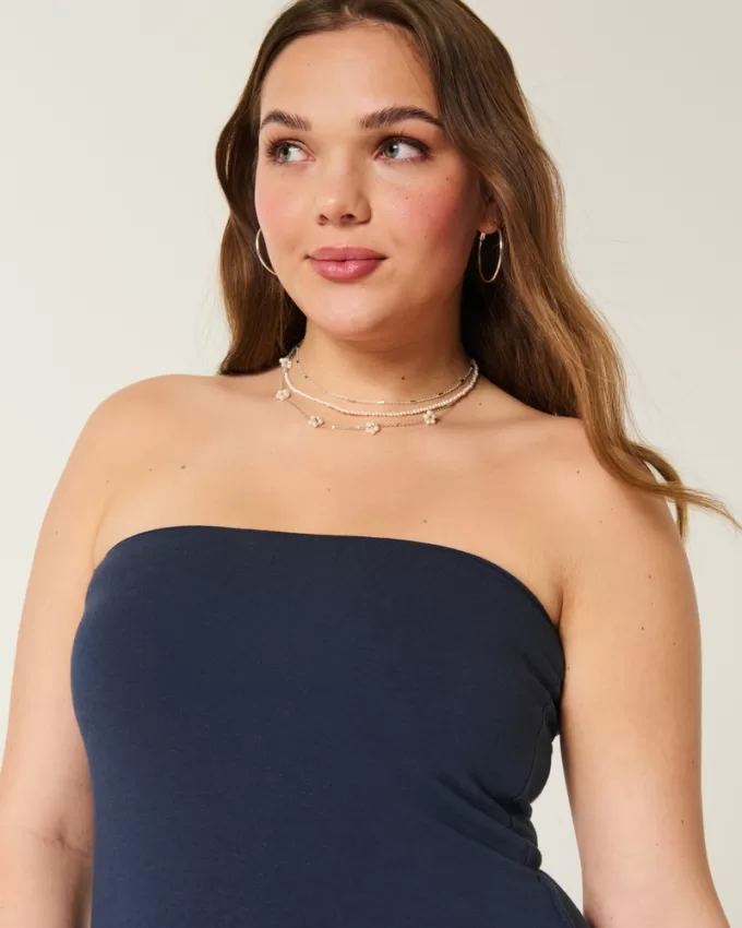 Strapless Reversible Foldover Tube Top,Strapless Reversible Foldover Tube Top