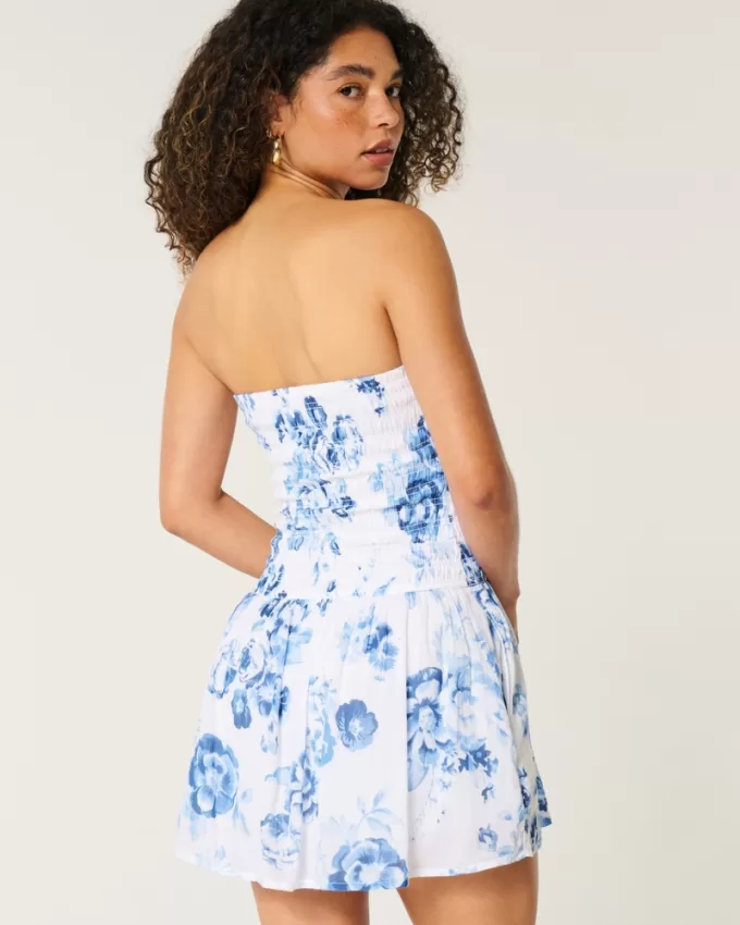 Strapless Smocked Skort Dress,Strapless Smocked Skort Dress