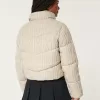 Sweater-Knit Mini Puffer Jacket,Sweater-Knit Mini Puffer Jacket