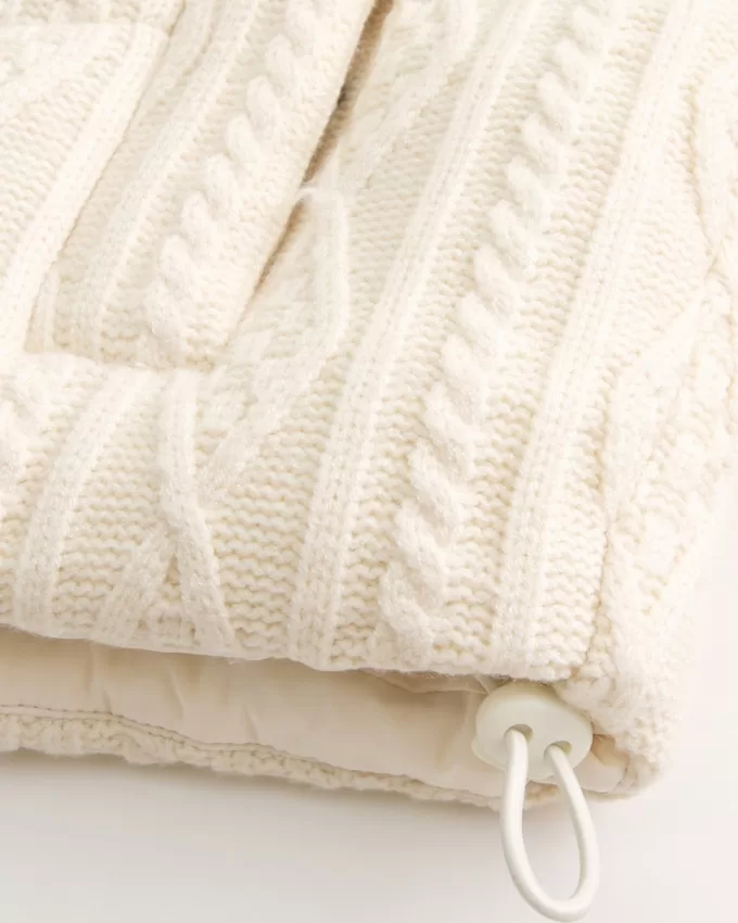 Sweater-Knit Mini Puffer Jacket,Sweater-Knit Mini Puffer Jacket