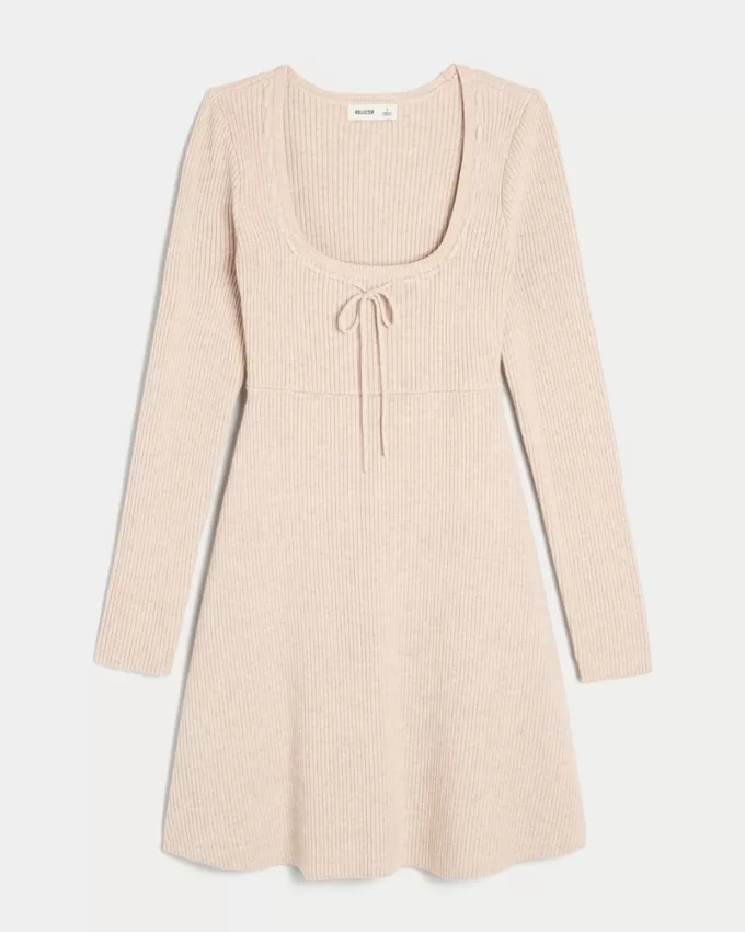 Sweater-Knit Skater Mini Dress,Sweater-Knit Skater Mini Dress