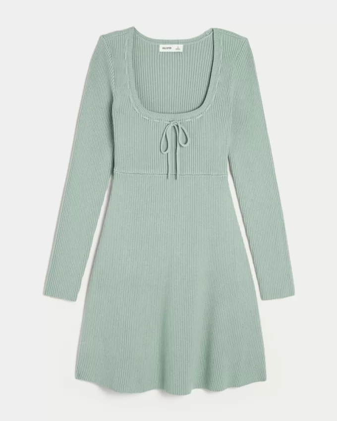 Sweater-Knit Skater Mini Dress,Sweater-Knit Skater Mini Dress