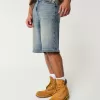 Taz Graphic Medium Wash Super Baggy Denim Shorts,Taz Graphic Medium Wash Super Baggy Denim Shorts