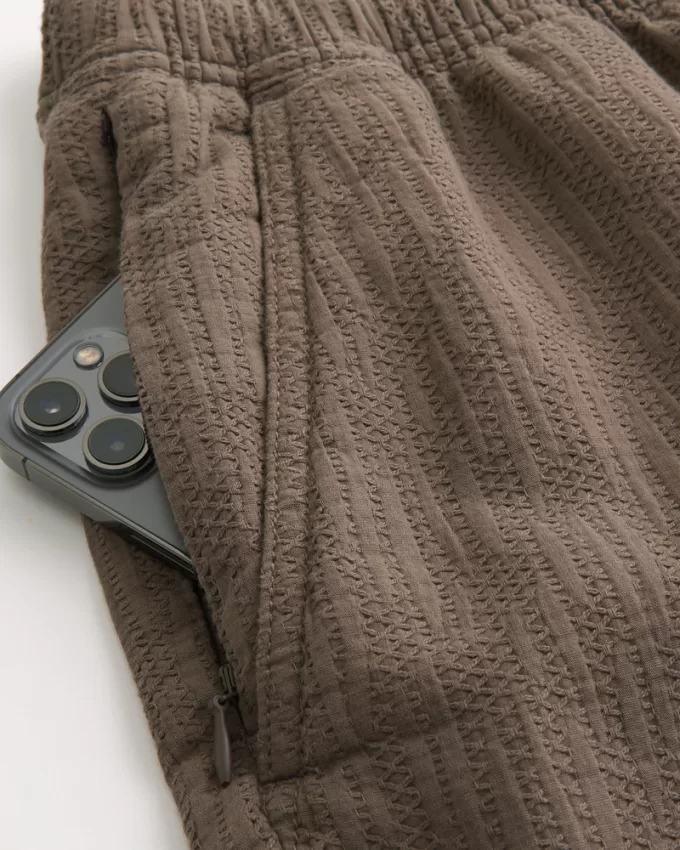 Textured Cotton Pull-On Shorts,Textured Cotton Pull-On Shorts Textured Cotton Pull-On Shorts,Textured Cotton Pull-On Shorts