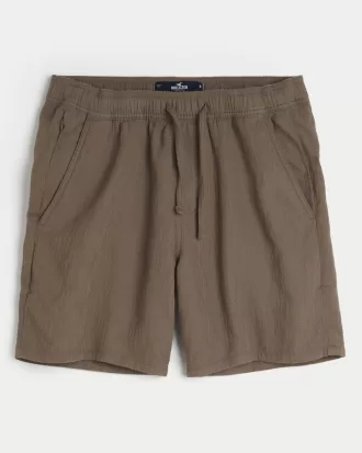 Textured Cotton Pull-On Shorts,Textured Cotton Pull-On Shorts