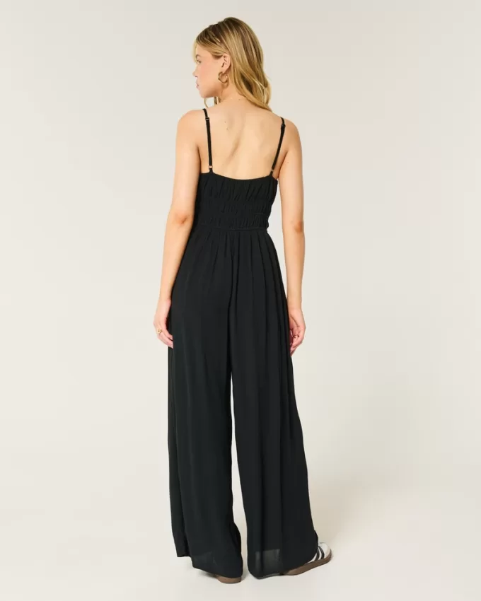 Tie-Front Jumpsuit,Tie-Front Jumpsuit