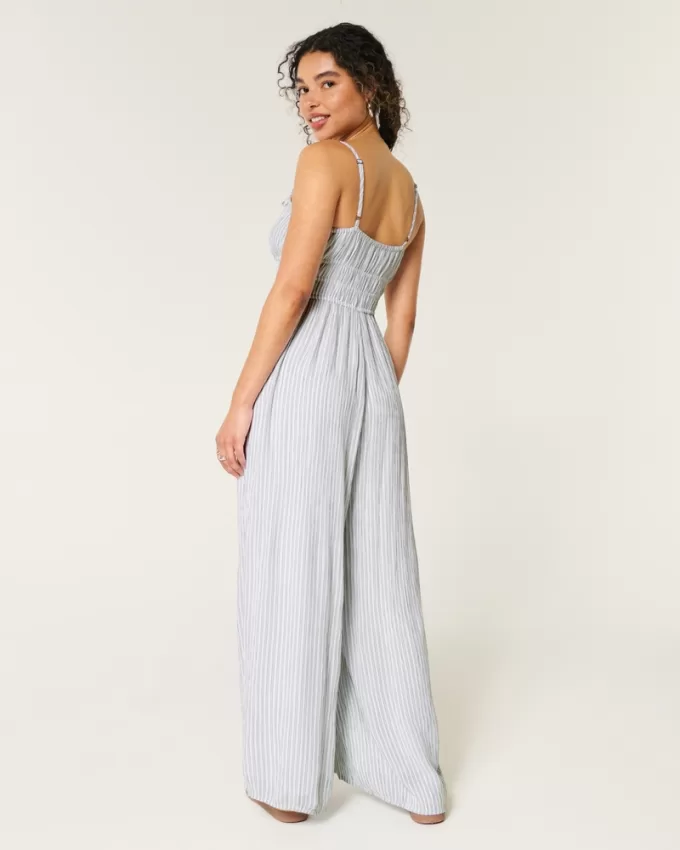Tie-Front Jumpsuit,Tie-Front Jumpsuit