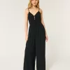 Tie-Front Jumpsuit,Tie-Front Jumpsuit
