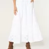 Tiered Eyelet Maxi Skirt,Tiered Eyelet Maxi Skirt