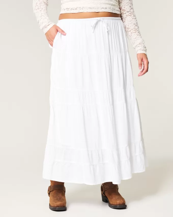 Tiered Maxi Skirt,Tiered Maxi Skirt