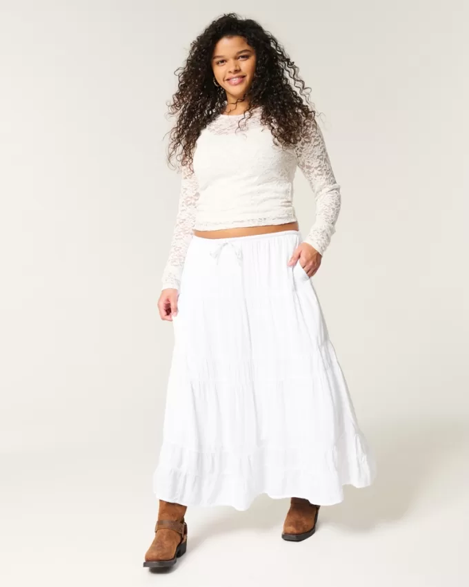 Tiered Maxi Skirt,Tiered Maxi Skirt