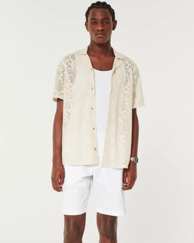 Twill Flat-Front Shorts 9″,Twill Flat-Front Shorts 9″