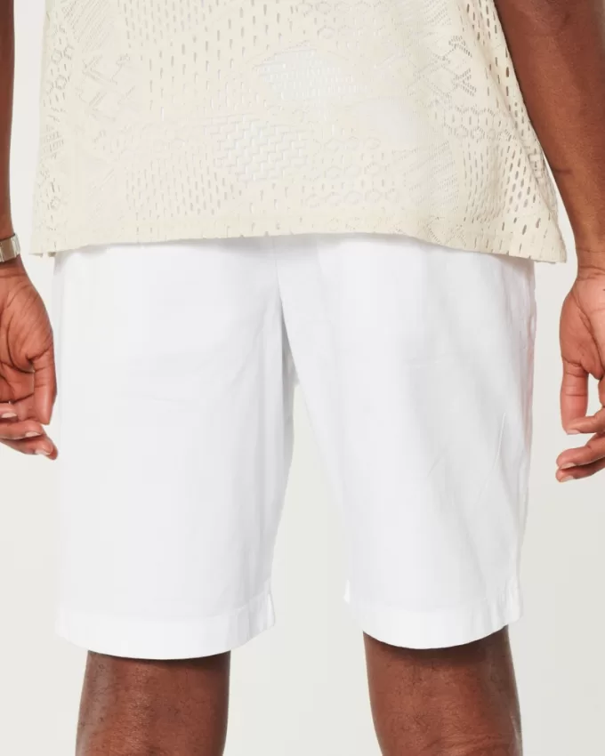 Twill Flat-Front Shorts 9″,Twill Flat-Front Shorts 9″