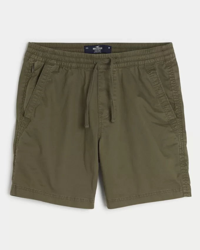 Twill Pull-On Shorts 7″,Twill Pull-On Shorts 7″