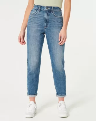 Ultra High-Rise Dark Wash Mom Jeans,Ultra High-Rise Dark Wash Mom Jeans