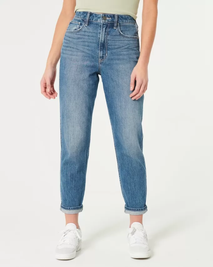 Ultra High-Rise Dark Wash Mom Jeans,Ultra High-Rise Dark Wash Mom Jeans