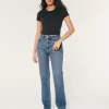 Ultra High-Rise Distressed Medium Wash 90s Straight Jeans,Ultra High-Rise Distressed Medium Wash 90s Straight Jeans