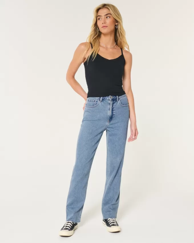 Ultra High-Rise Medium Wash 90s Straight Jeans,Ultra High-Rise Medium Wash 90s Straight Jeans