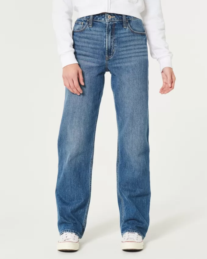 Ultra High-Rise Medium Wash Dad Jeans,Ultra High-Rise Medium Wash Dad Jeans