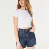 Ultra High-Rise Medium Wash Denim Shorts,Ultra High-Rise Medium Wash Denim Shorts