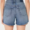 Ultra High-Rise Ripped Medium Wash 90s Denim Shorts 5″,Ultra High-Rise Ripped Medium Wash 90s Denim Shorts 5″